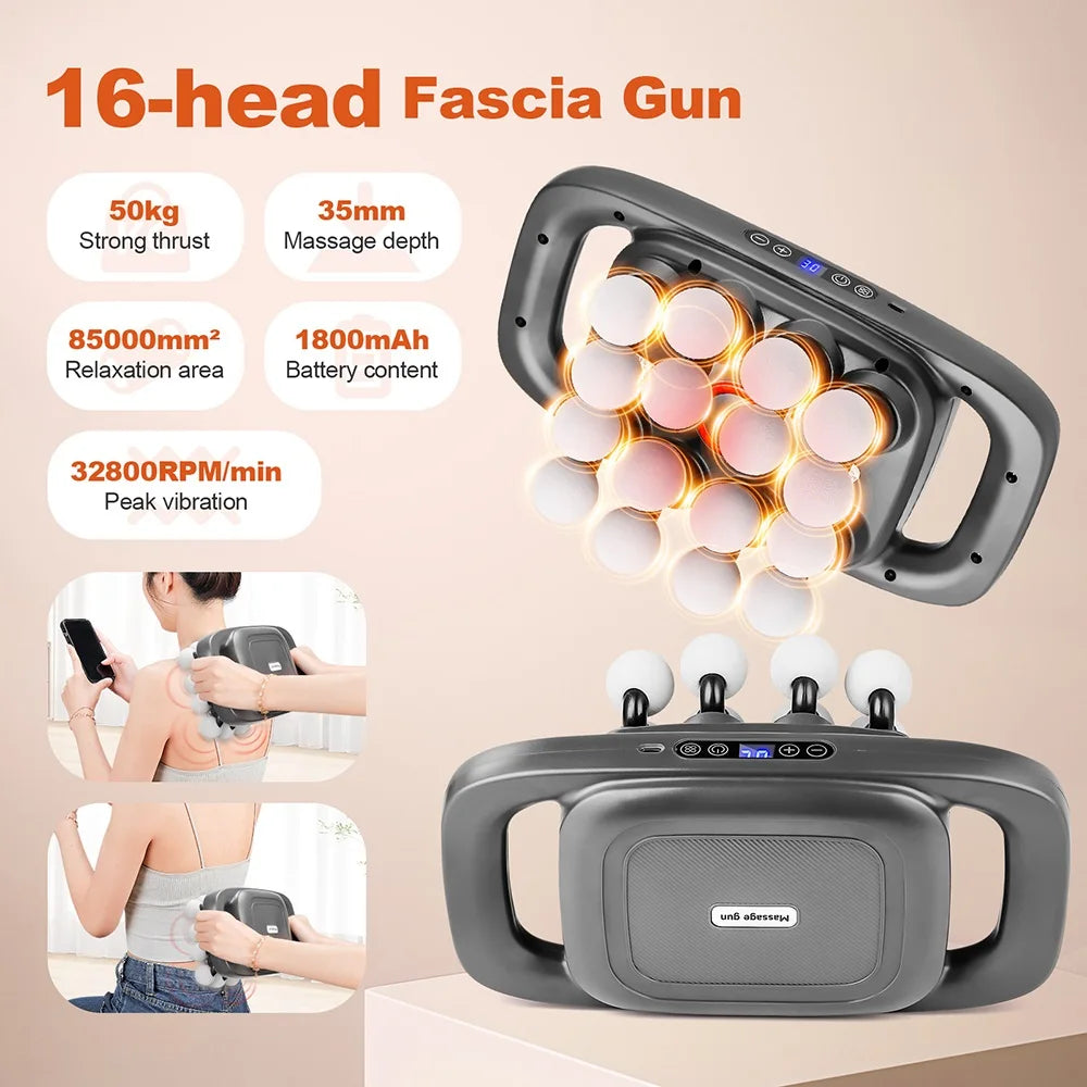 16-Head Deep Tissue Fascia Gun