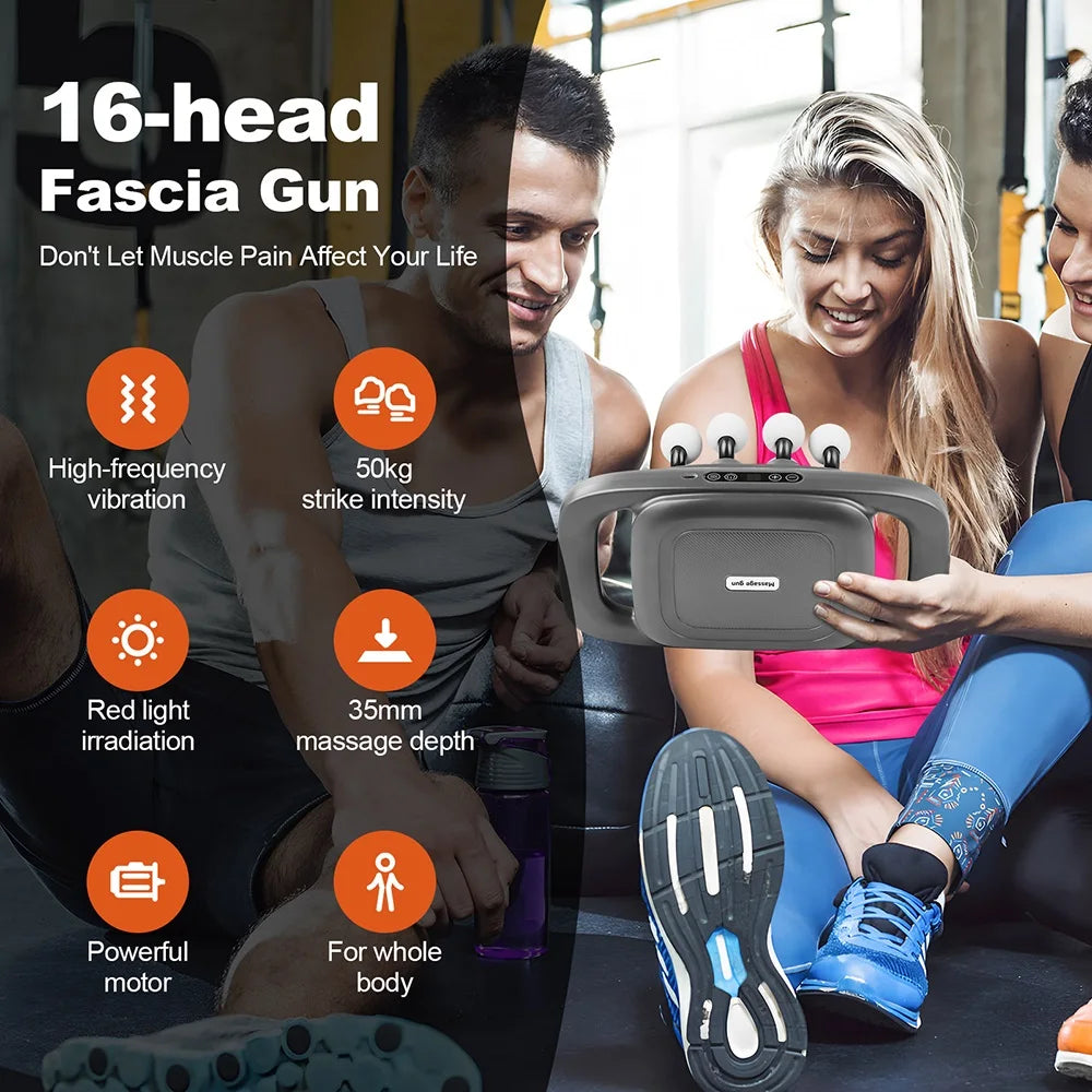 16-Head Deep Tissue Fascia Gun